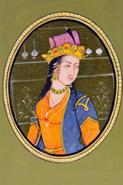 Miniatuurschilderij van Koningin Noorjahan India Azië door School Indian
