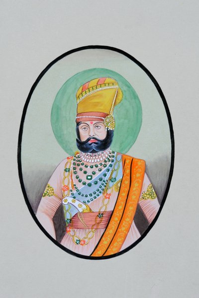 Miniatuurschilderij van Maharaja Jaswant Singh Jodhpur door School Indian