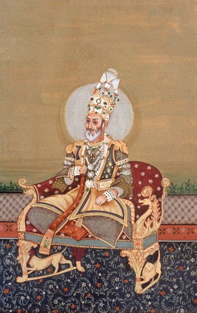 Mogul miniatuurschilderij Bahadurshah Jafer door School Indian
