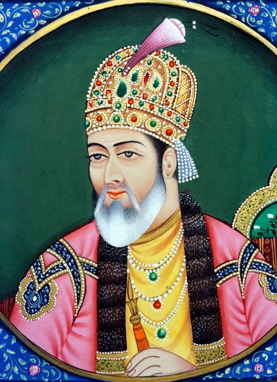 Mughal keizer Shah Jahan miniatuurschilderij op papier door School Indian