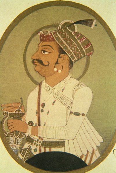 Schilderij van Rao Bikhaji Heerser, Bikaner, Rajasthan, India door School Indian