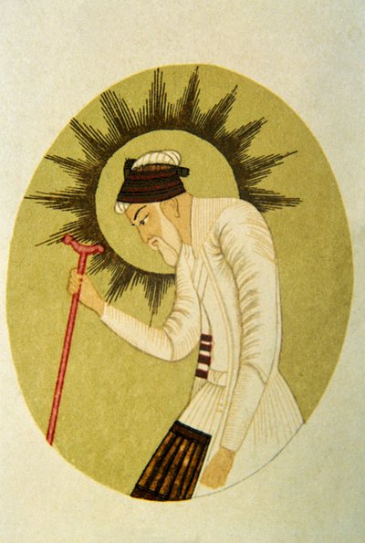 Portret van Mughal Keizer Aurangzeb, India door School Indian