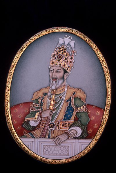 Portret van Shah Jahan door School Indian