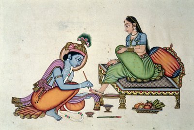 Radha en Krishna door School Indian