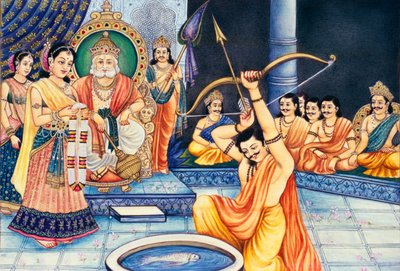 Swayamvar miniatuurschilderij op ivoor door School Indian