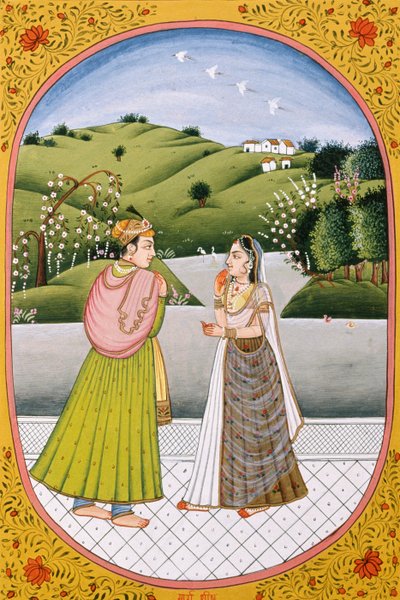 Jaar kalenderafbeelding en schilderij voor een hindoeïstische maand Marshes, India door School Indian