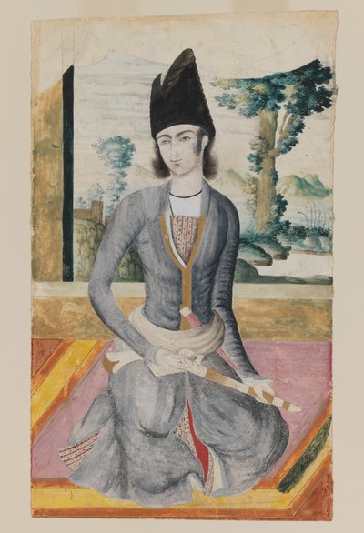 Zittende Qajar Prins door School Iranian