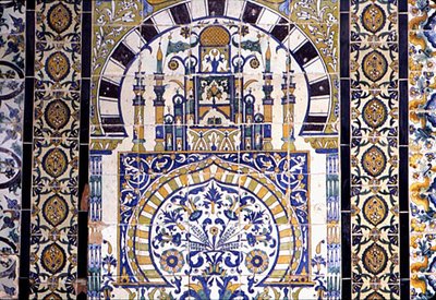 Tunesië in Kairouan: decoratie van de moskee door School Islamic