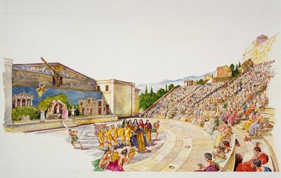 Oud Athene - reconstructie van een theater door School Italian