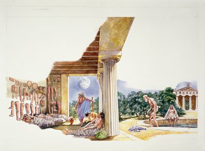 Oud Athene - reconstructie van het Asklepieion door School Italian