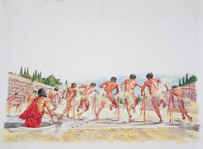 Oud Athene - reconstructie van het Stadion door School Italian