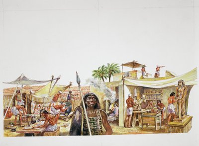 Oud Thebe - reconstructie van een wijk van Deir el-Medina door School Italian
