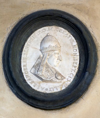 Bas-reliëf medaillon van Paus Alexander III door School Italian