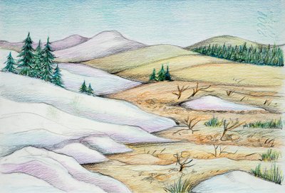 Prehistorie - Quartair - reconstructie van de natuurlijke omgeving door School Italian