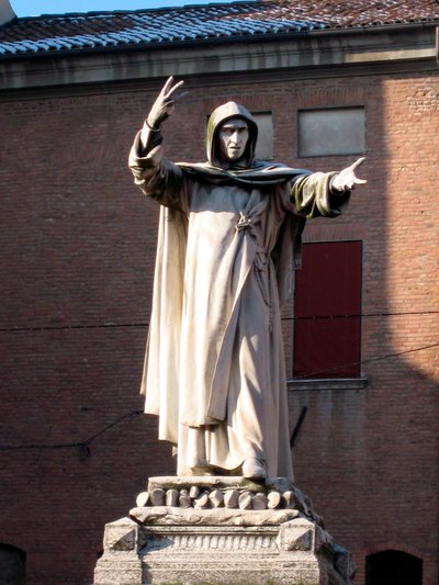 Standbeeld van Girolamo Savonarola door School Italian