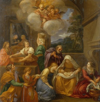 De geboorte van Johannes de Doper door School Italian