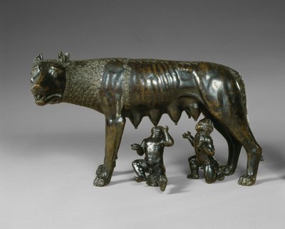 De Capitolijnse Wolvin die Romulus en Remus Zoogt door School Italian