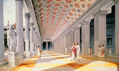 Forum van Trajanus - reconstructie van de zuilengalerij door School Italian