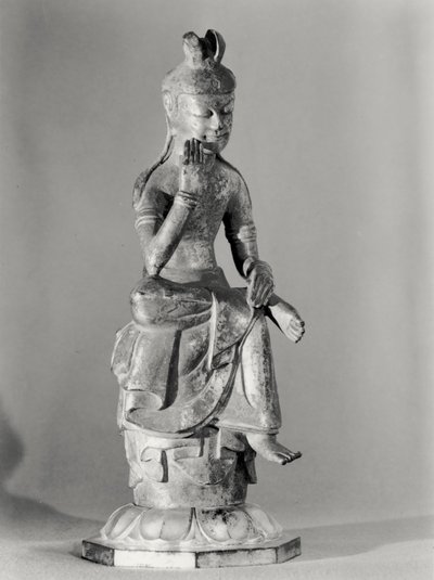 Bodhisattva zittend in een meditatieve houding, ca. 645-794 door Japanese School