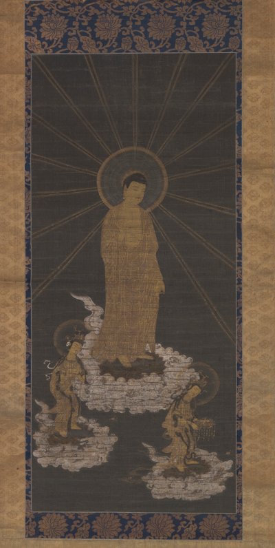 Afdaling van Amida, of Raigo, Muromachi Periode c.1333-1568 door School Japanese