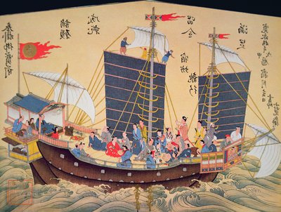 Japanse Koopvaardijschip uit de 18e eeuw door School Japanese