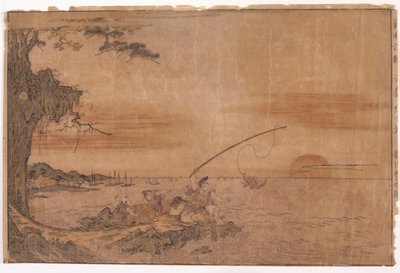 Landschap Met Visser door School Japanese