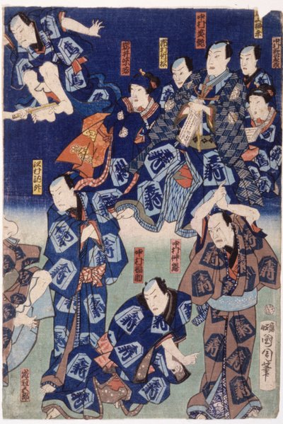 Myriade van acteurs (drieluik) door School Japanese