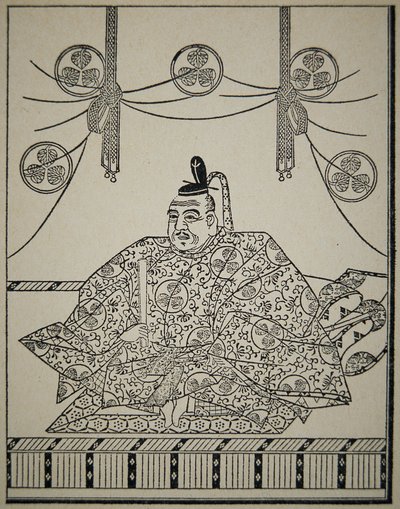 Portret van Shogun Tokugawa Ieyasu in hofkleding door School Japanese