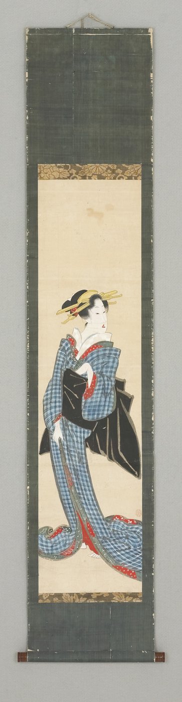 Staande figuur in kimono door Japanese School