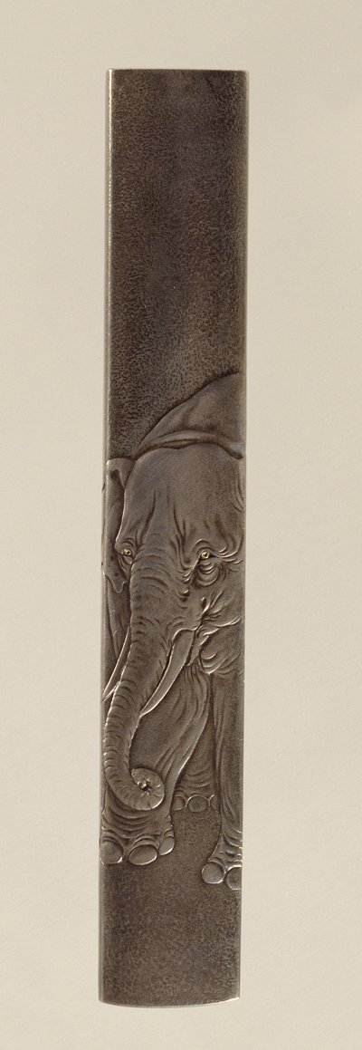Zwaardbeslag, Edo-periode 1615-1868 (ingelegd brons) door Japanese School