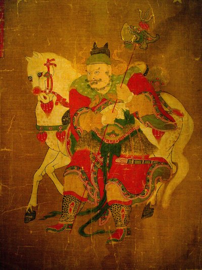 Boodschapper van de hel met paard, schilderij op henneprol, Joseon-periode, Korea. Nationaal Museum van Seoul, Republiek Korea door School Korean