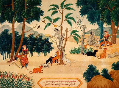 Illustraties van Boeddhistische verhalen, ca. 1920 door School Laotian