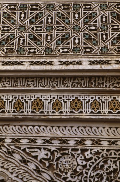 Detail van de poort van de Grote Moskee door School Moroccan