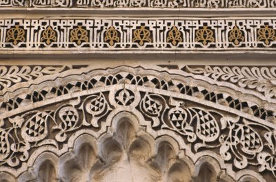 (Detail) van de poort van de Grote Moskee door School Moroccan