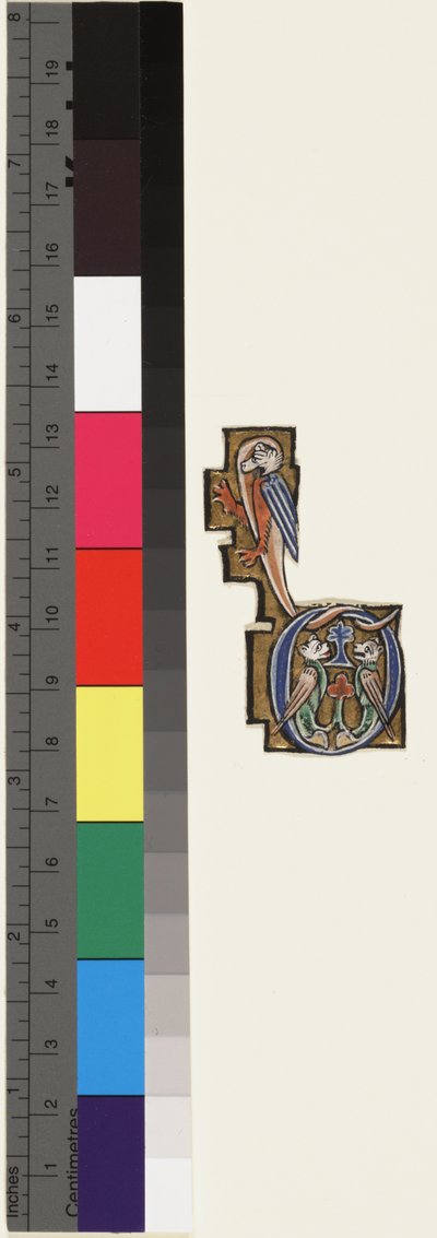 Initiaal D, uit een psalter-urenboek, ca. 1270 door School Mosan