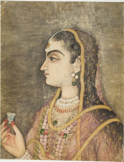 Portret van een prinses door School Mughal