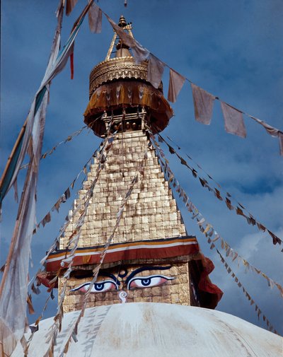 De boeddhistische stupa, 8e eeuw door School Nepalese