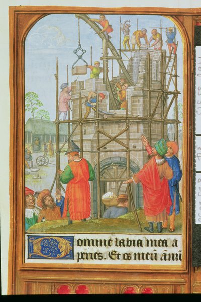De bouw van de Toren van Babel, Brugge of Gent, c.1500 door School Netherlandish