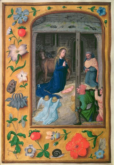 Geboorte, uit een Getijdenboek, Brugge, c.1510-20 door School Netherlandish