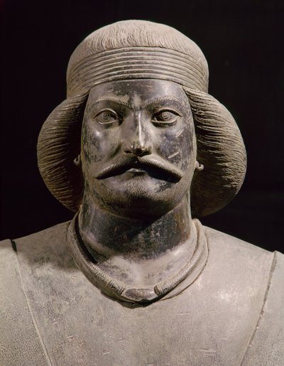 Parthische krijger, uit Shami, 1e eeuw AD (detail) door School Parthian