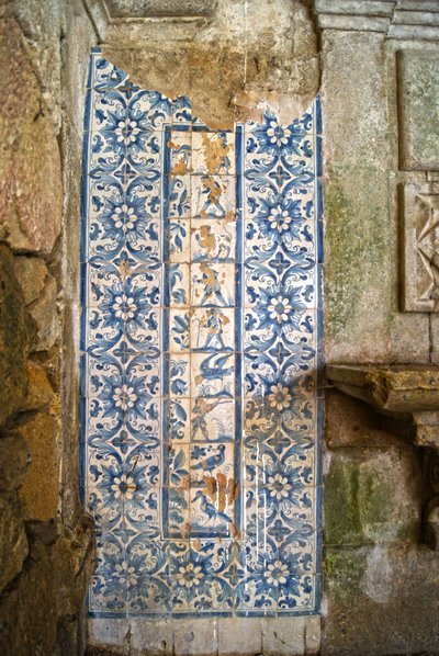 Paneel met jachtscènes, Tarouca, Portugal door School Portuguese