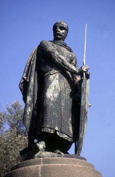Standbeeld van koning Afonso I, Guimaraes, Portugal door School Portuguese
