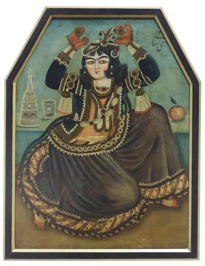 Dansende vrouw door School Qajar