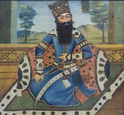 Portret van Fath Ali shah door School Qajar