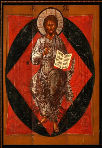 Christus in majesteit door School Russian