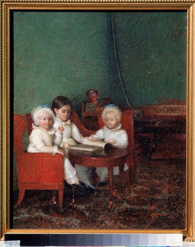 Kinderen in een interieur door School Russian