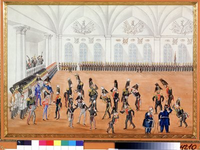 De parade van de wacht door School Russian