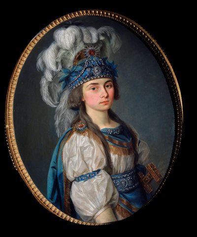 De actrice en zangeres Praskovia Zhemchugova als Eliane door School Russian