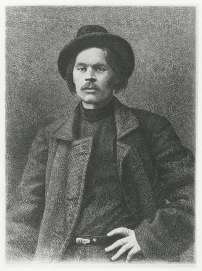 Maxim Gorky (litho) door School Russian