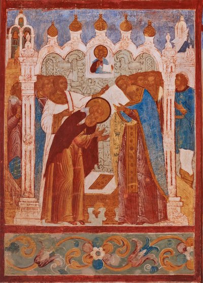 Monastieke wijding van Sint Abraham van Rostov door School Russian
